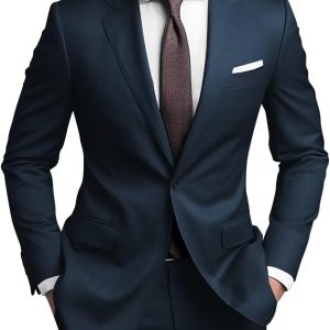 Mens Suits Regular Fit 2 Piece Suit for Men Wedding Prom Business Formal Suit