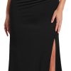 Women One Shoulder Sleeveless Split Bodycon Mermaid Evening Cocktail Long Dress