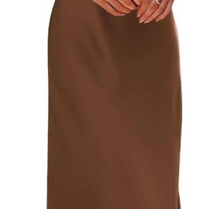 Women Mock Neck Satin Dress Elegant Long Sleeve Elastic High Waist Formal Wedding Cocktail Party Maxi Dresses