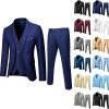 Mens Suits 3 Piece Set Business Wedding Business Casual Suit Set Classic Fit Solid Jacket Vest Pants Formal Set