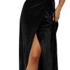 Women V Neck Wrap Velvet Maxi Dress Bell Sleeve Split Bridesmaid Cocktail Party Dresses