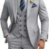 Mens Suit 3 Piece Slim Fit Suits for Men Double Breasted Suit Wedding Prom Suits Formal Business Dinner Tuxedo