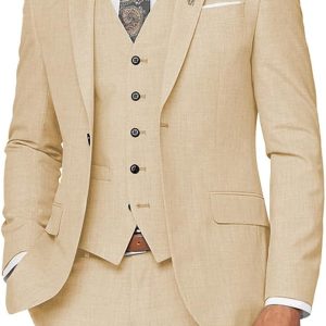 Mens Suit 3 Piece Slim Fit Suit for Men Formal Business Suit Wedding Groom Prom Tuxedo Dinner Party