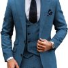 Casual Men's Suits Regular Fit 3 Piece Double Breasted Wool Plaid Tuxedos Business Blazer+Vest+Pants Wedding